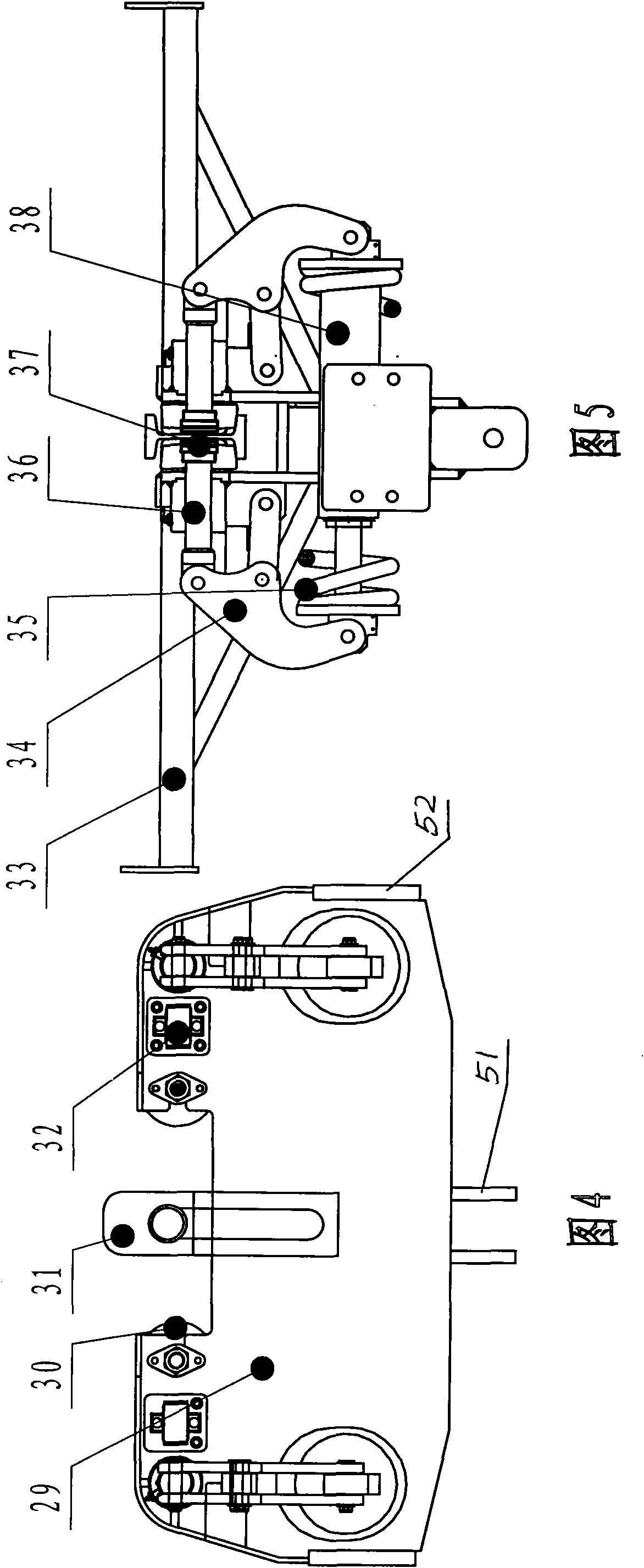 Curving-type monorail crane and traveling method thereof