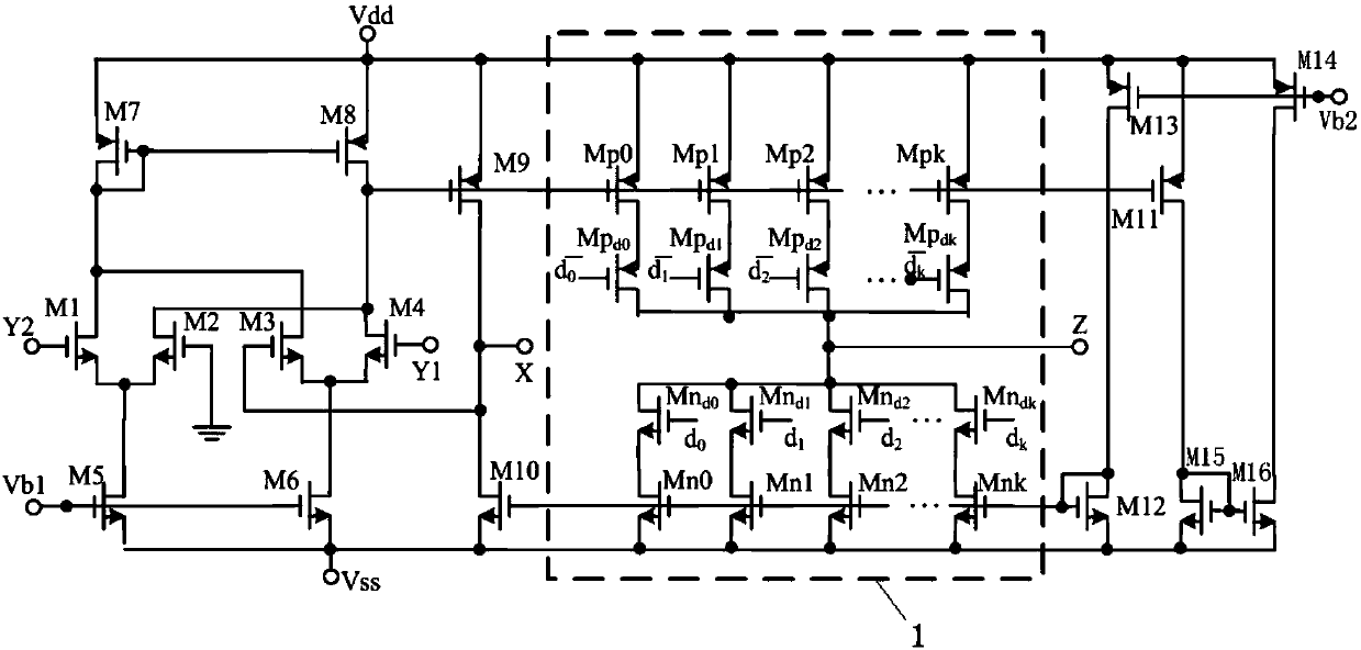 A differential voltage type current transmitter and a biquad filter circuit including the same