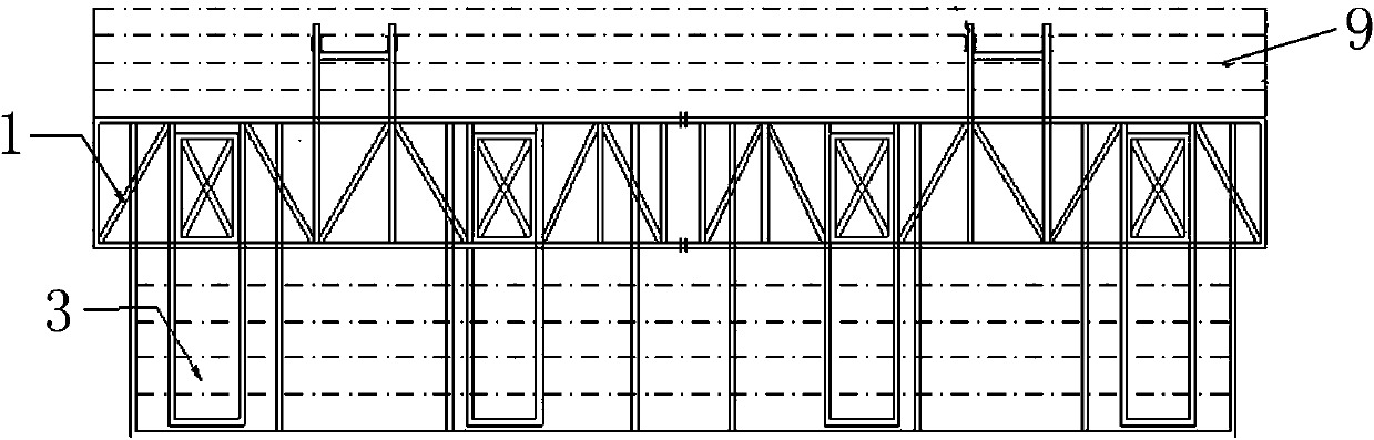 Integral mobile construction method of double-column pier and middle tie beam truss