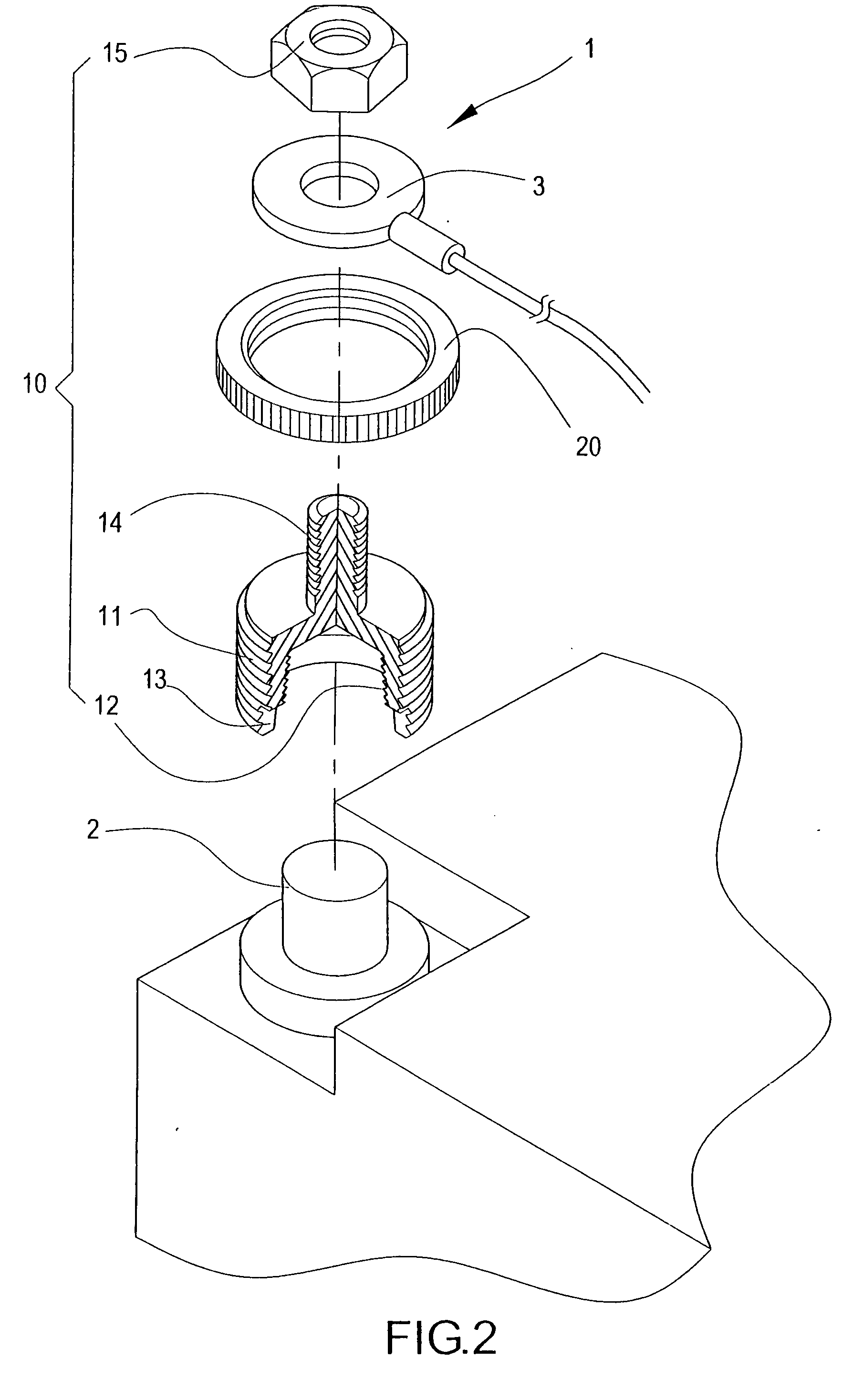 Car battery post fixing structure