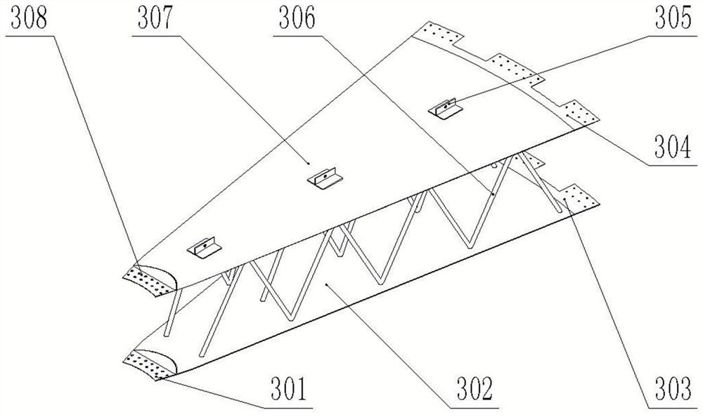 Aerodynamic force suspension double-wing type connector and turbine rotor of vertical axis wind turbine