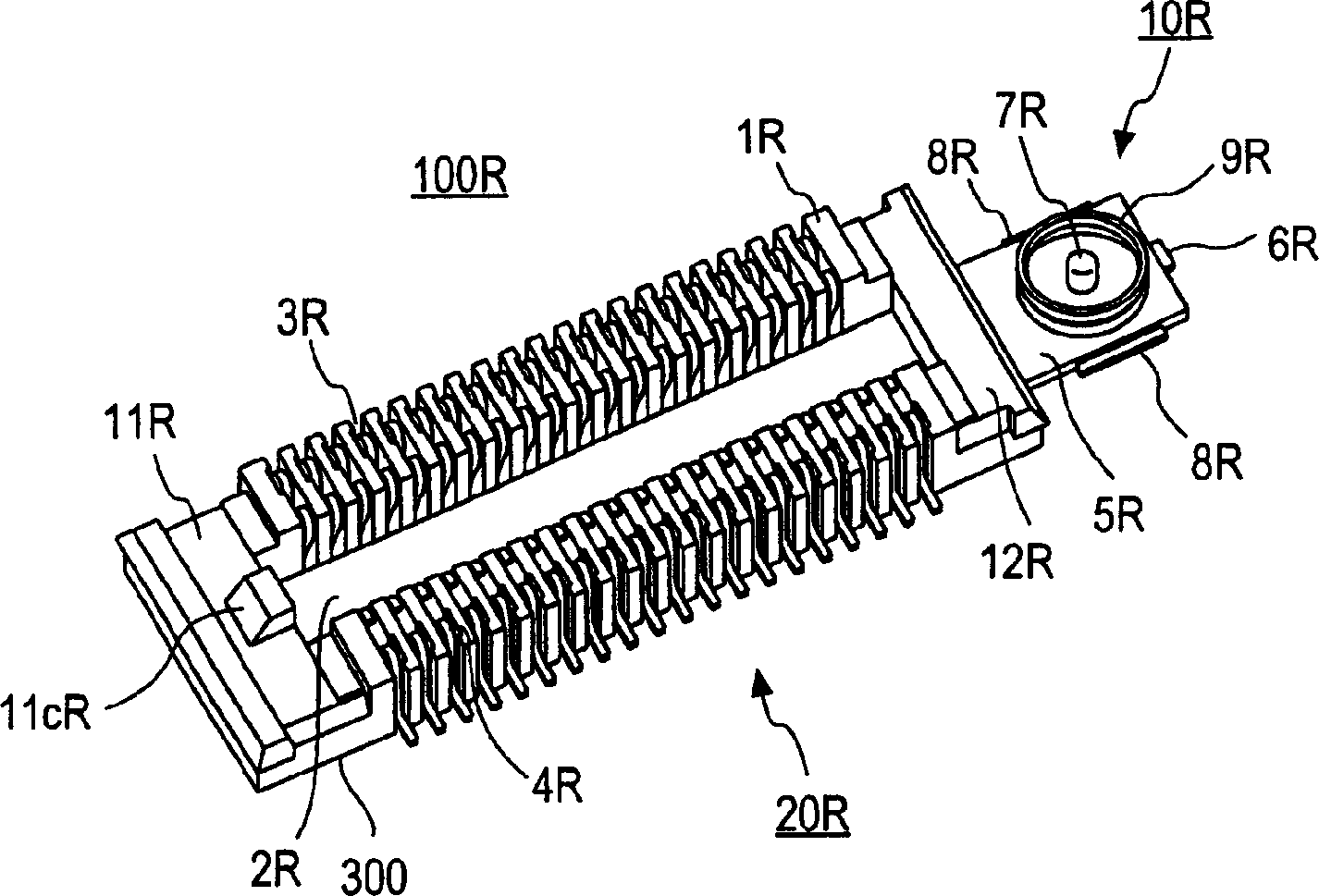 Coaxial connector integrated connector for board connection