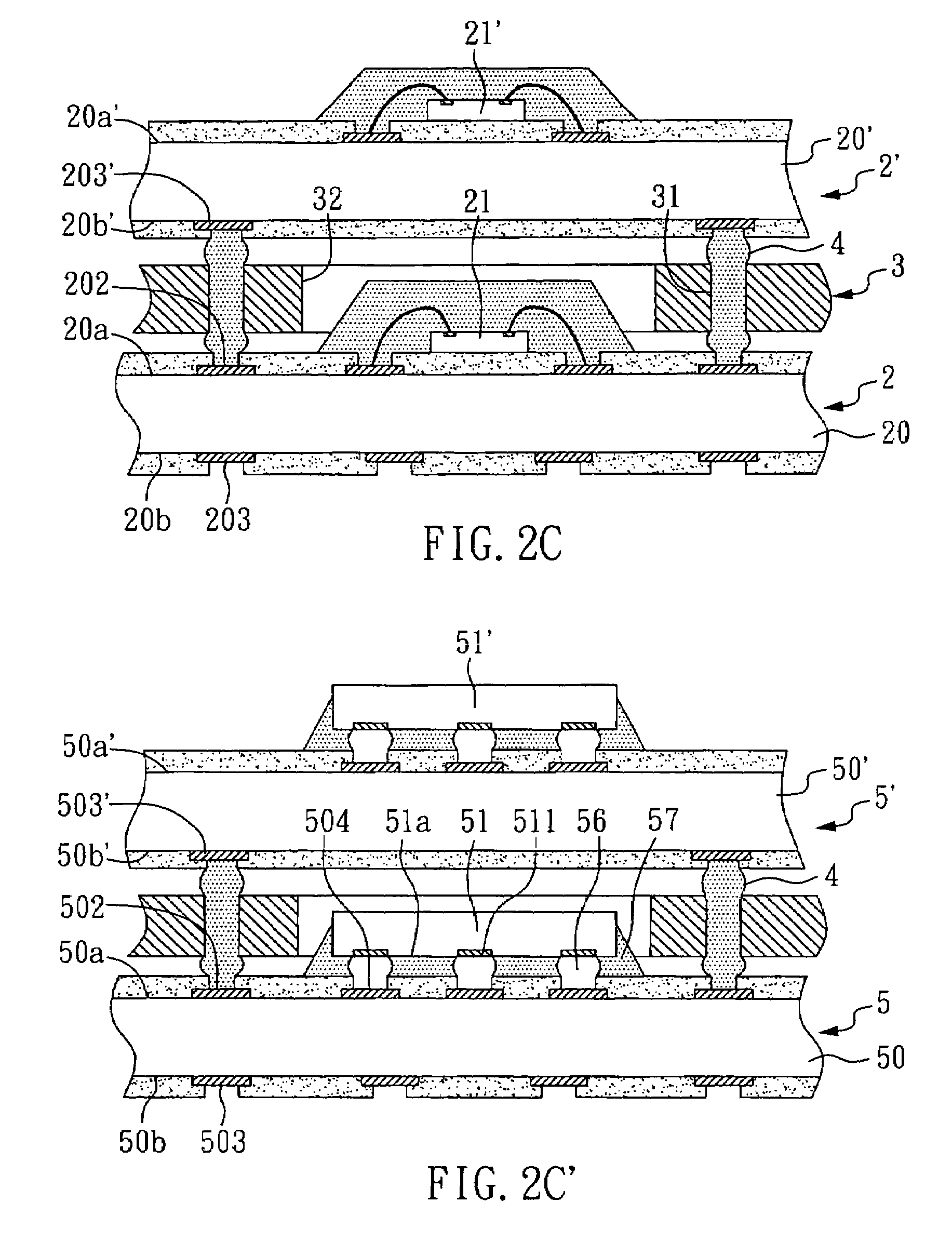 Stacked package module and method for fabricating the same