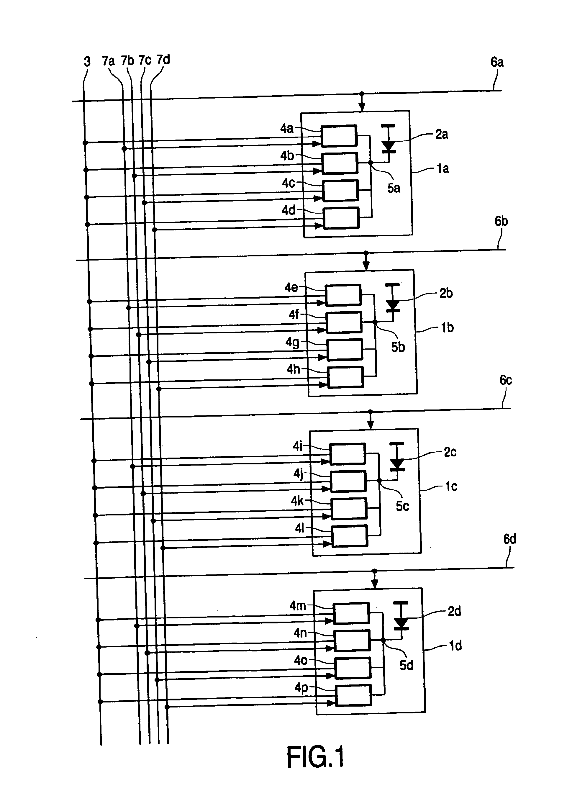 Method and device for driving an active matrix display panel