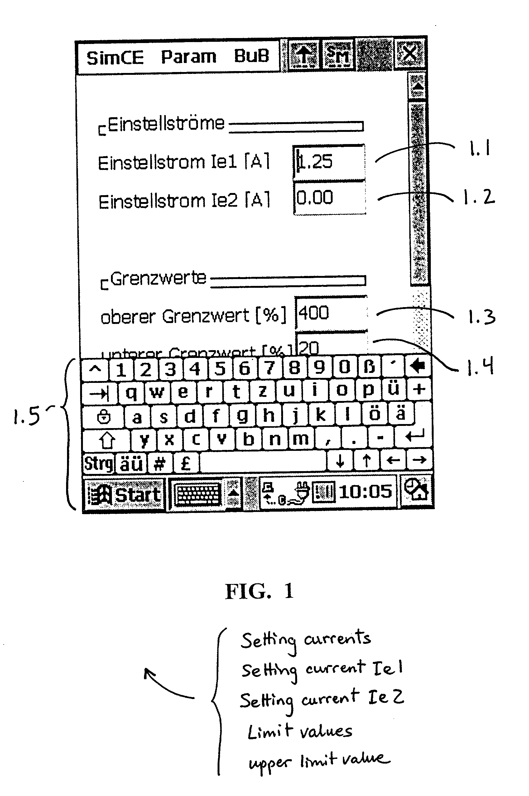 Interactive input with limit-value monitoring and on-line help for a palmtop device