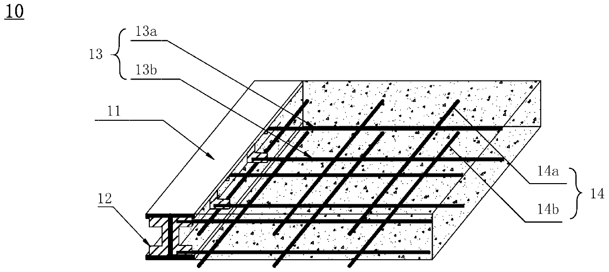 Fully-embedded steel beam combined floor slab and construction method thereof