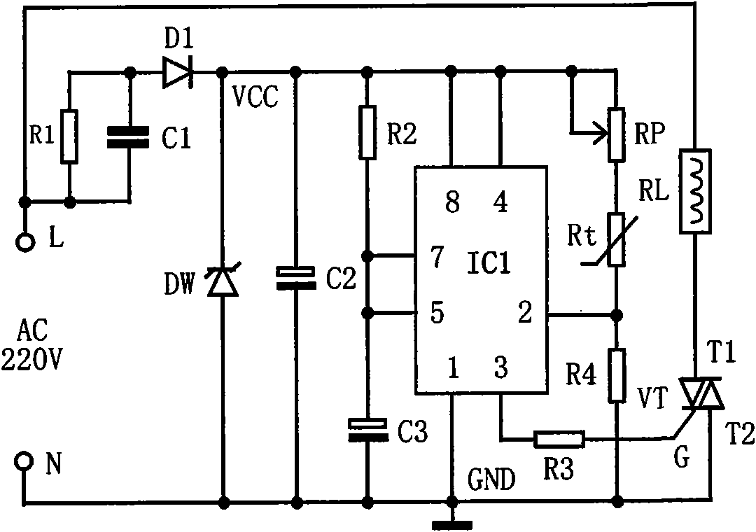 Temperature control timer prepared from time-base circuit