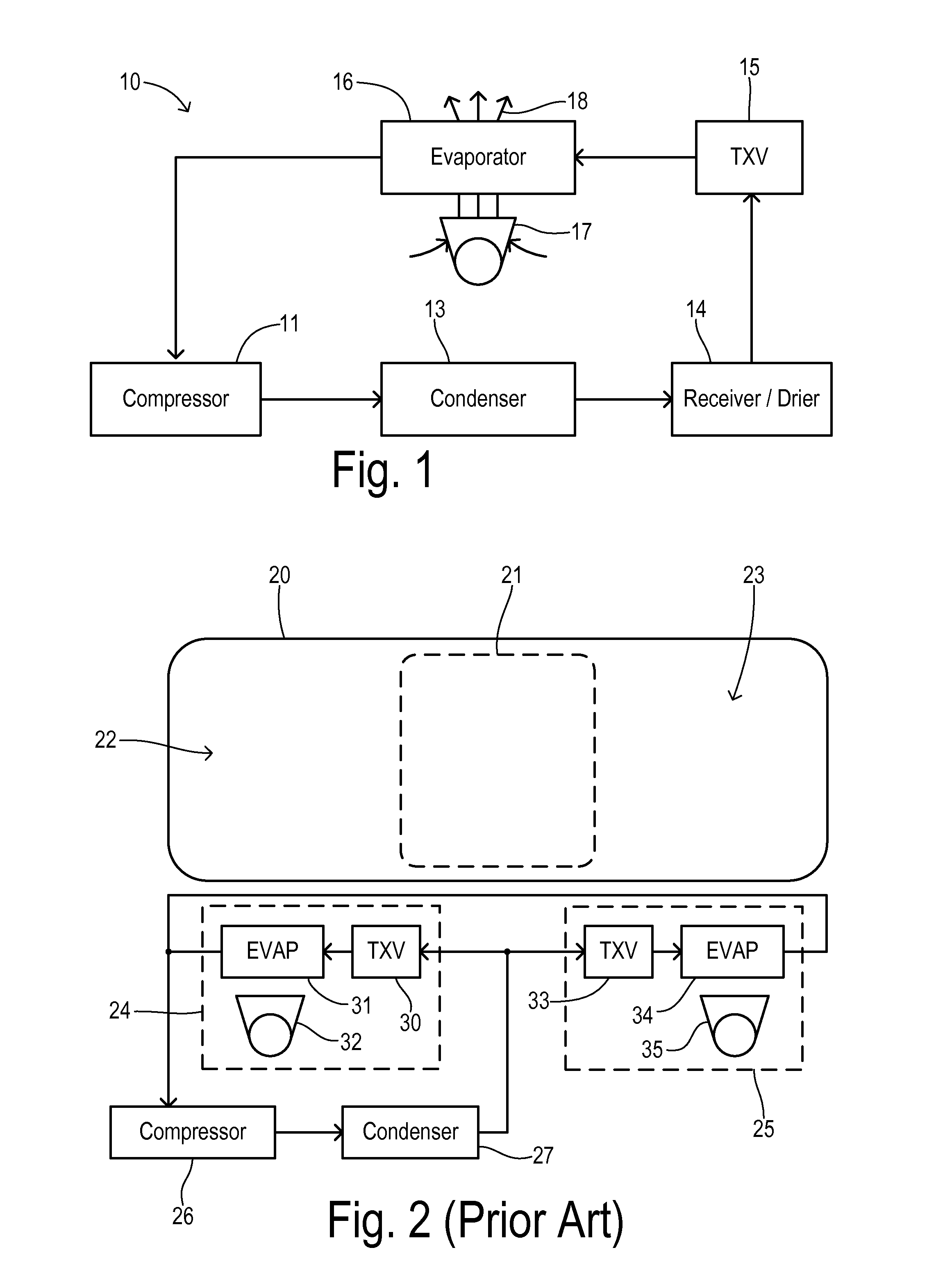 Air Conditioner with Series/Parallel Secondary Evaporator and Single Expansion Valve