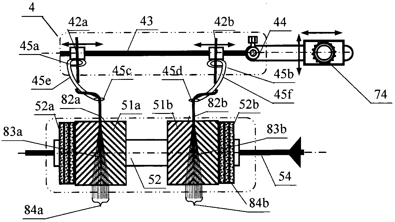Filament beam splitting two-axis unfolding device and application