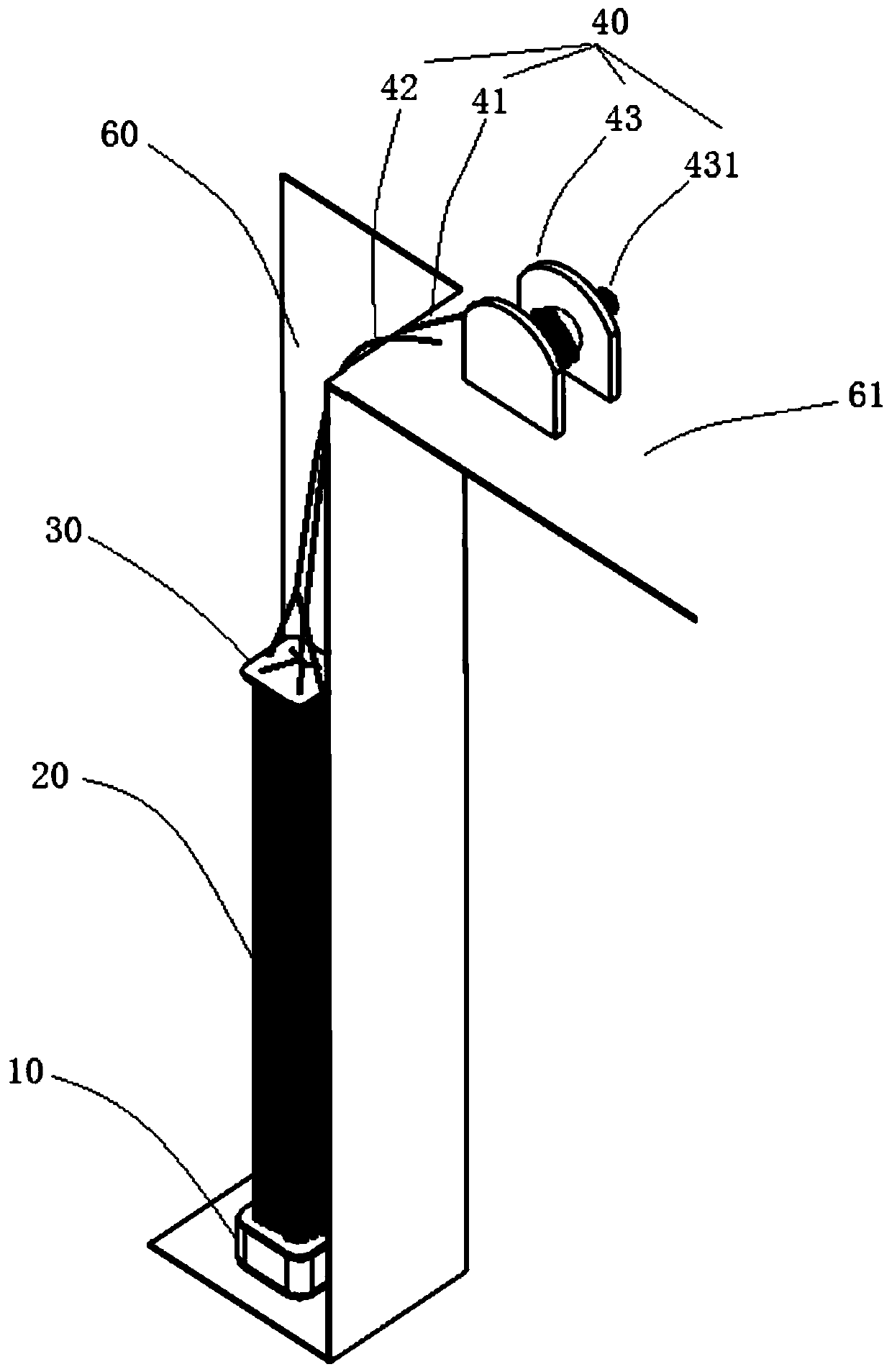 Photocatalytic fiber purification device in long and narrow space and using method thereof