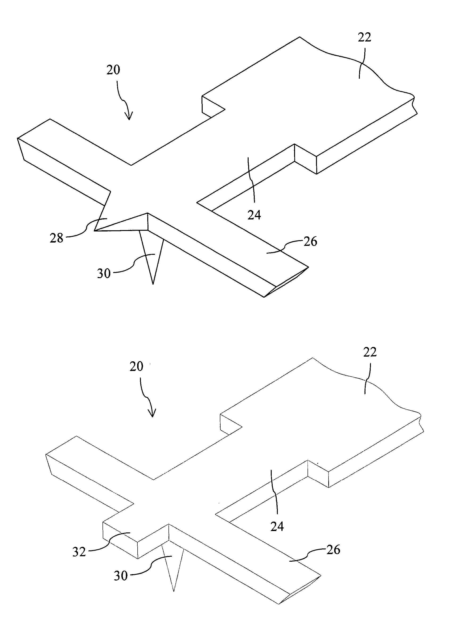 Front-wing cantilever for the conductive probe of electrical scanning probe microscopes
