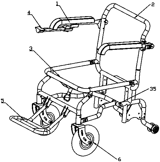 Folding electric wheelchair