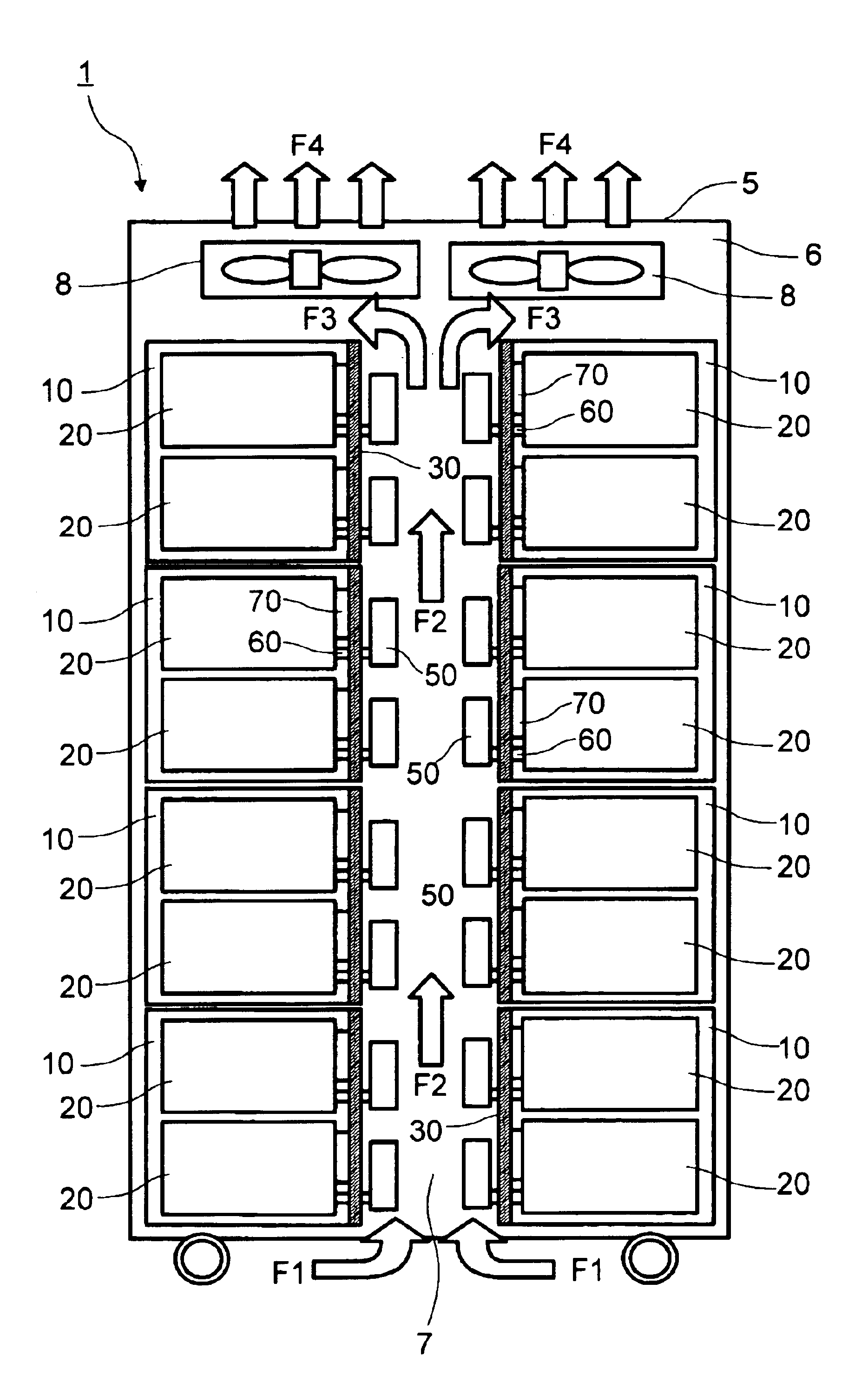 Cooling structure for disk storage device