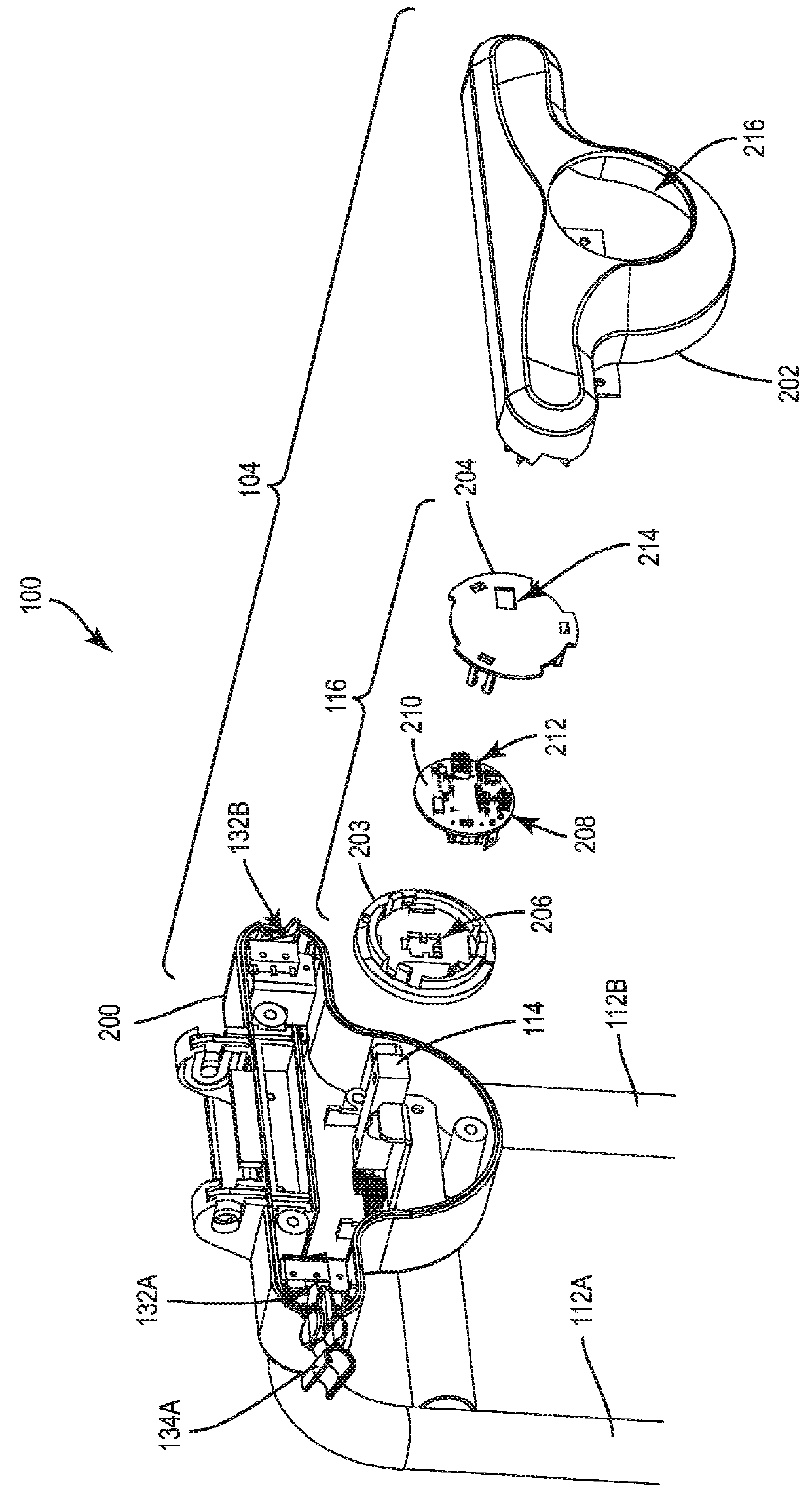 Fluid container measurement system employing load cell linkage member