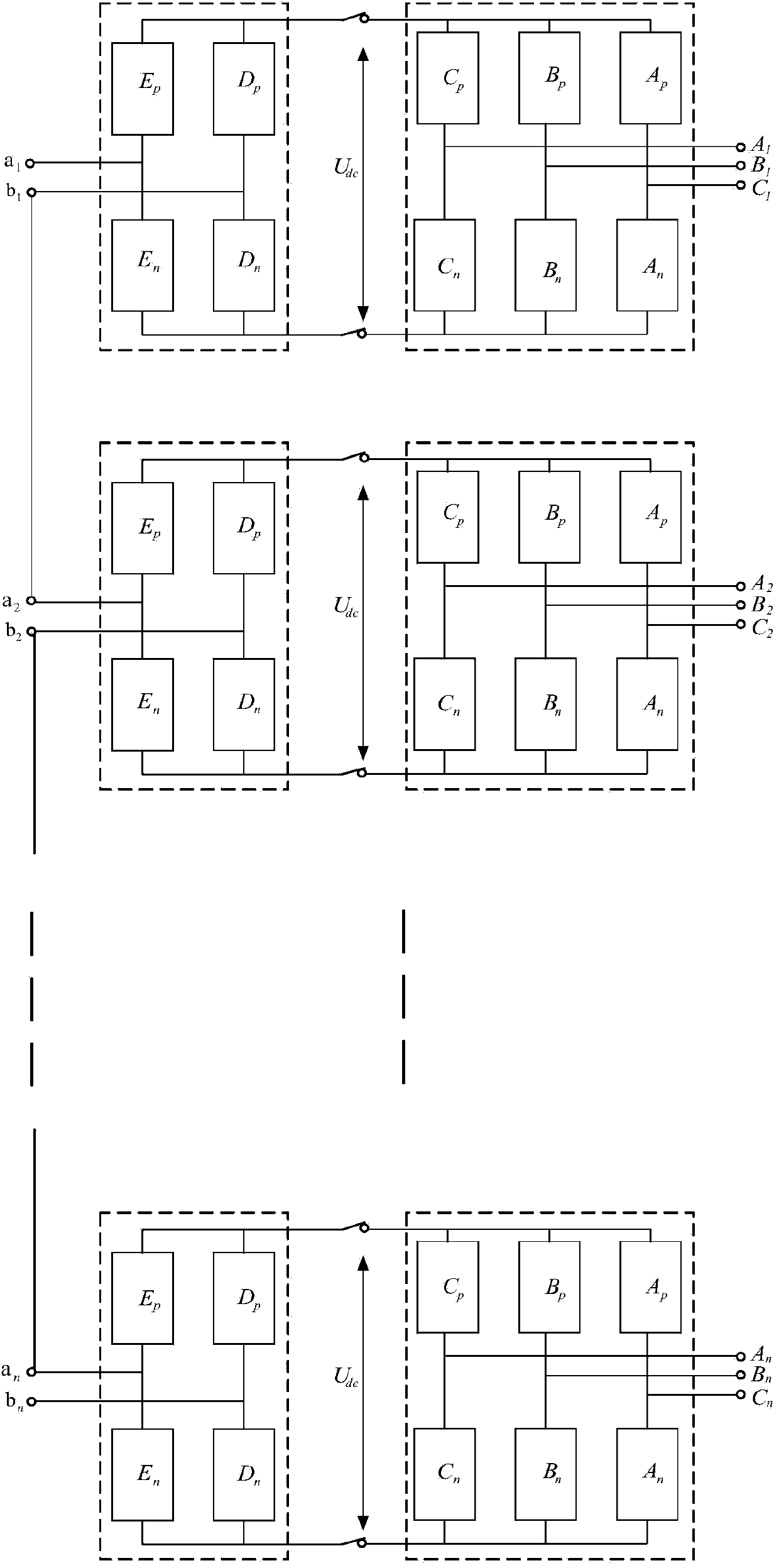 Single-phase and three-phase conversion system based on MMC units