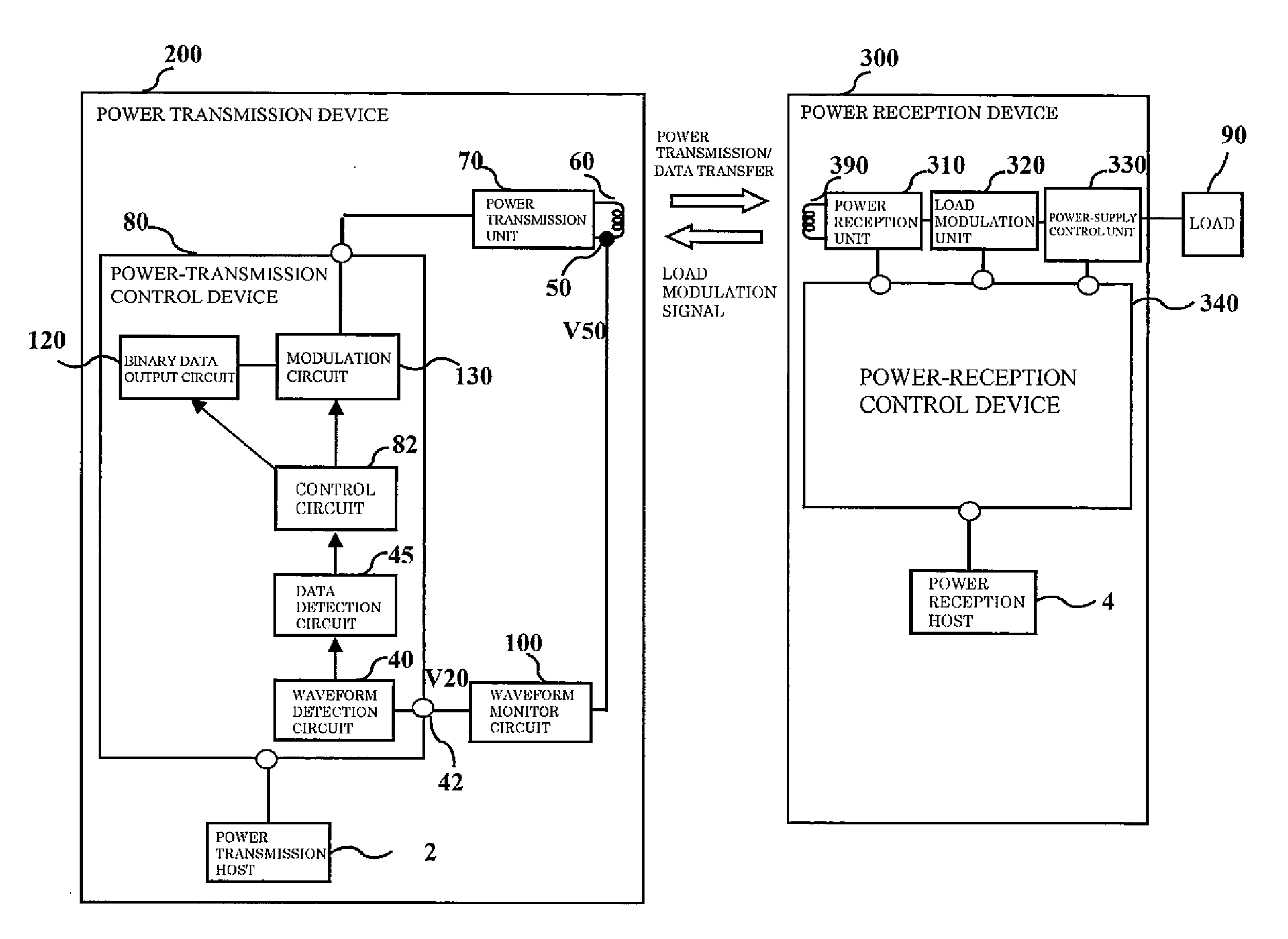 Power transmission device and waveform monitor circuit for use in power transmission device