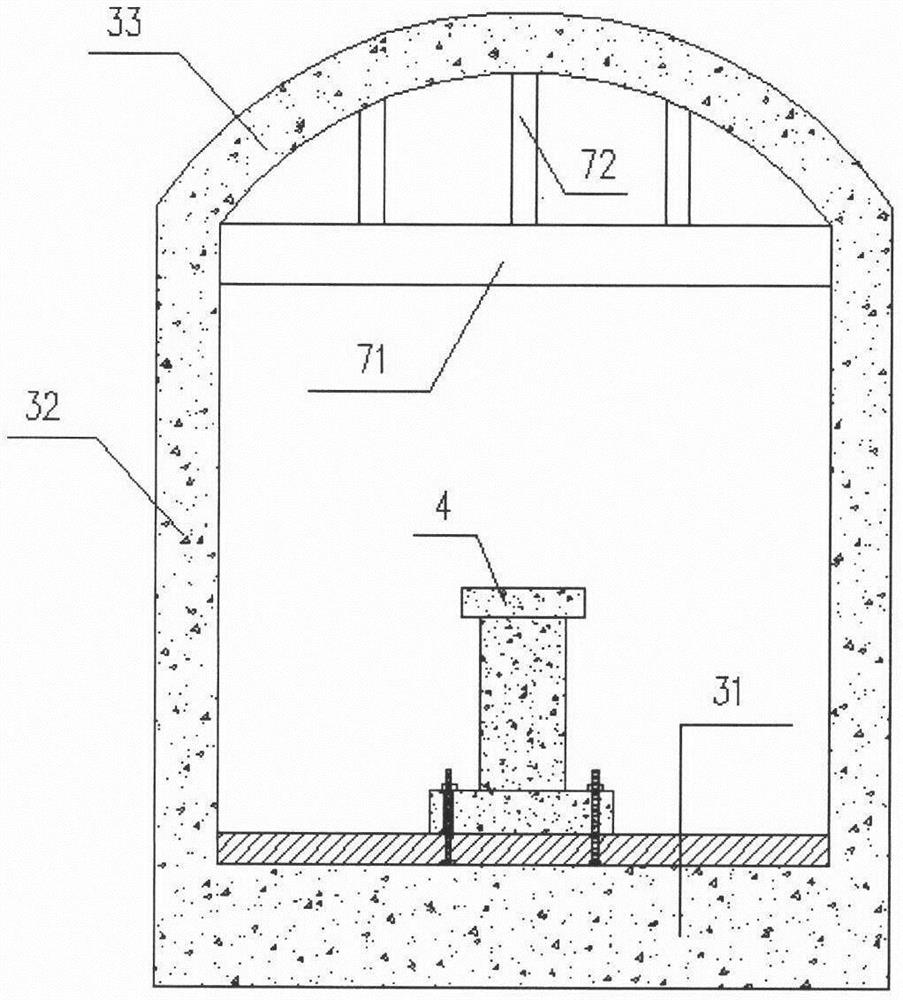 Tunnel lining type double-reaction-force-wall structure device for anti-seismic test and preparation method