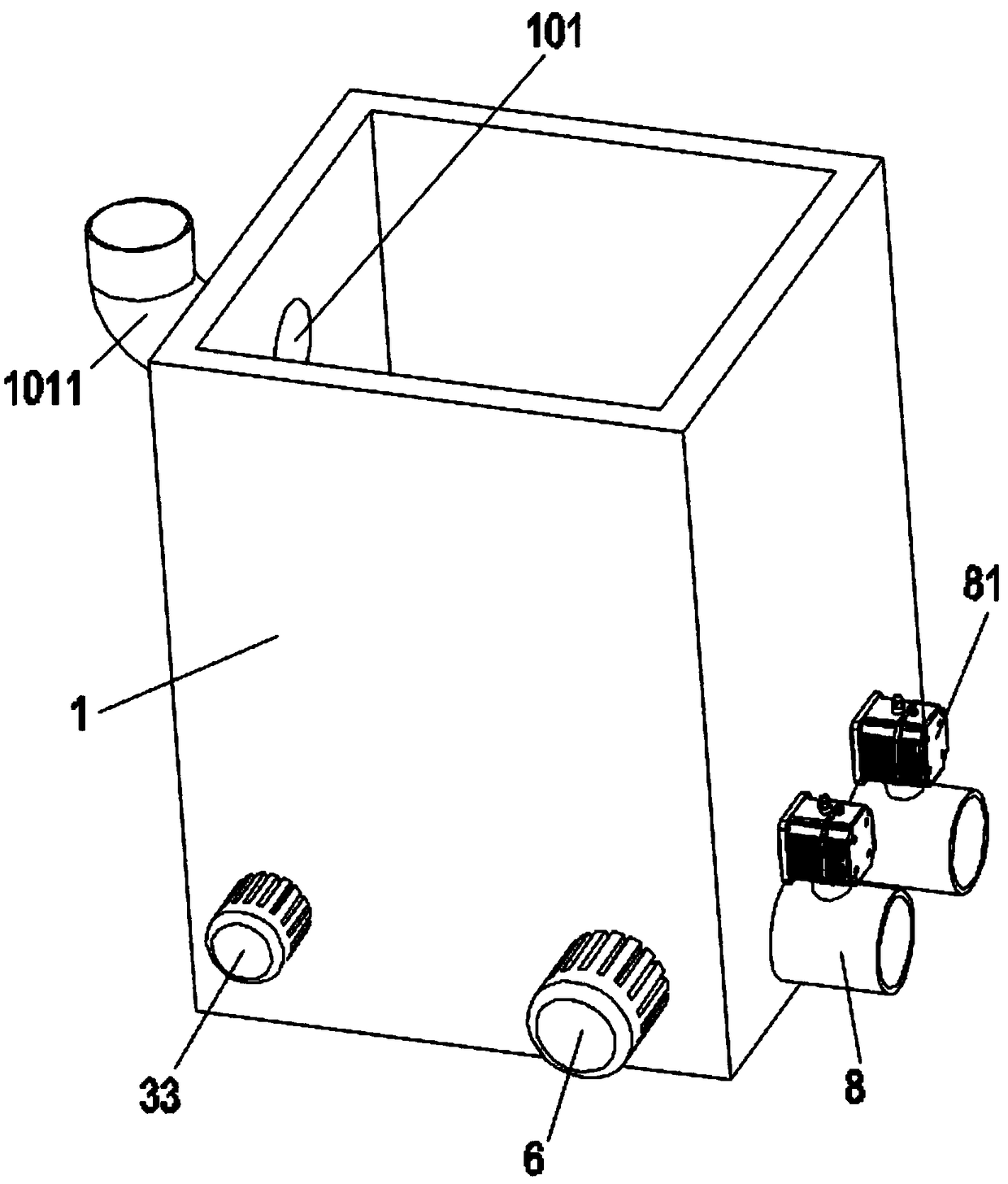 Rain and sewage separating device for sewage processing