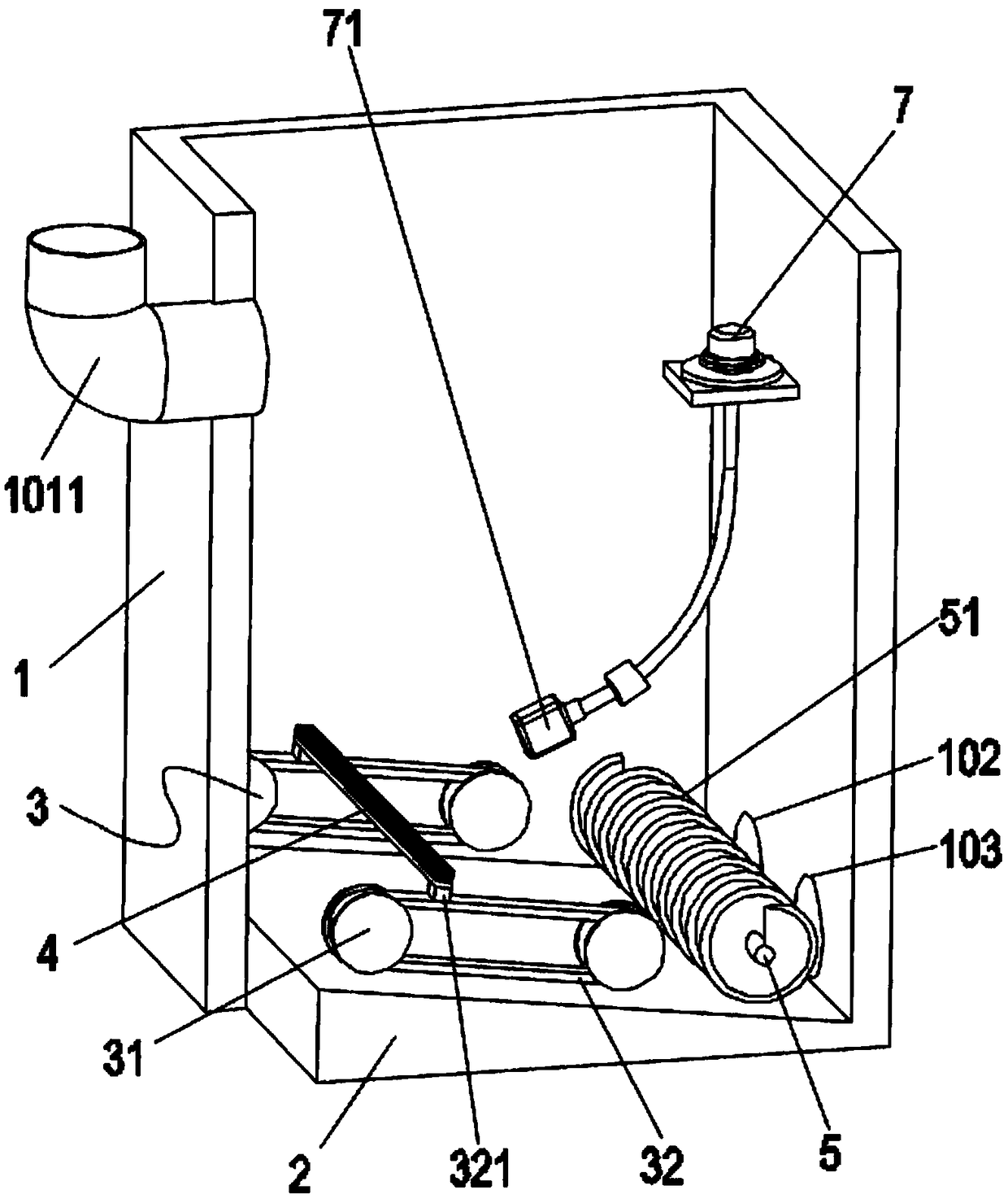 Rain and sewage separating device for sewage processing