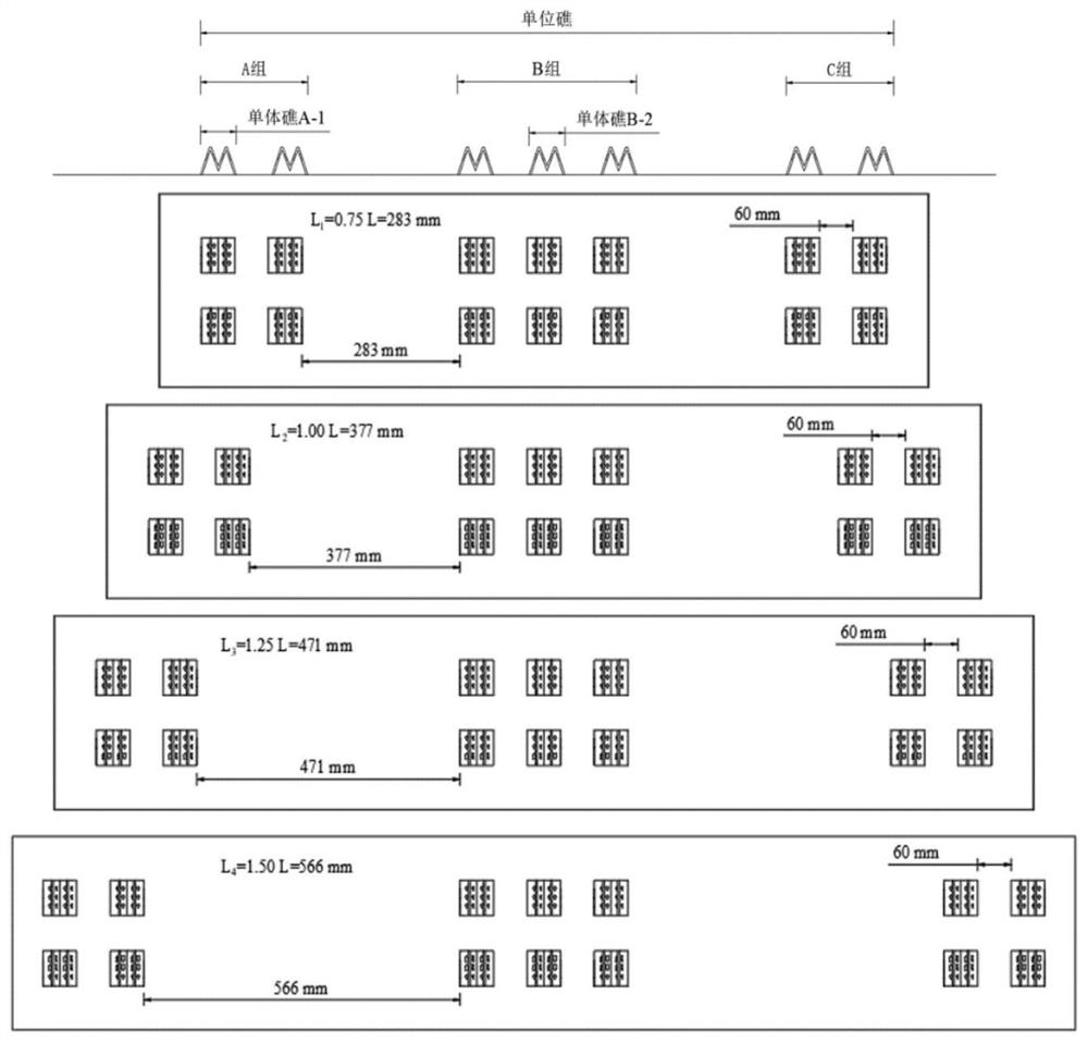 M-shaped artificial fish reef space layout optimization method