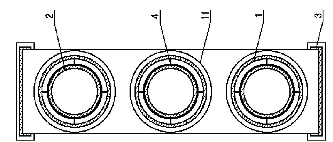 Solar collector installed with horizontally inserted, densely arranged and jacking evacuated solar collector tubes with location tube joints