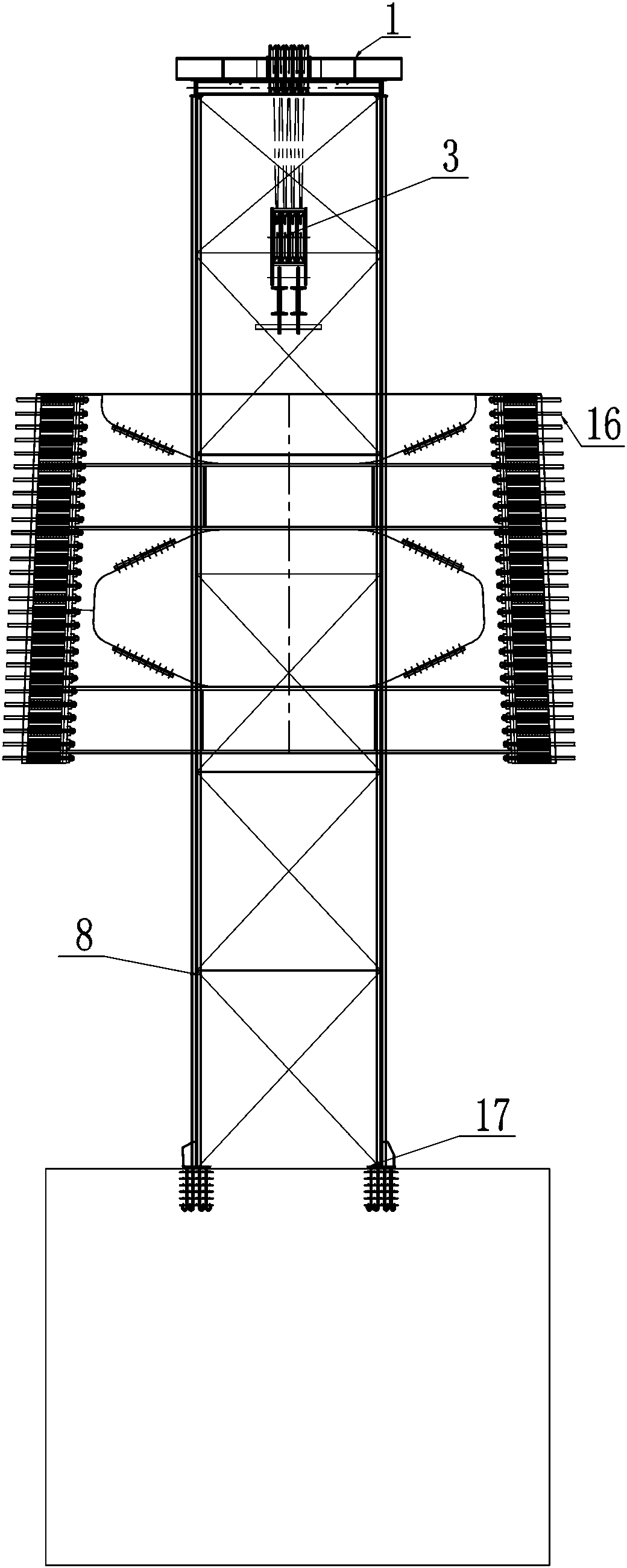 Self-climbing steel beam crane with amplitude capable of being varied and use method of self-climbing steel beam crane