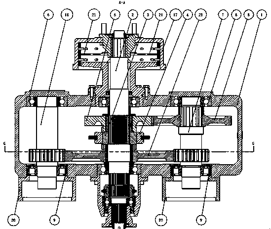 Double-motor transmission for engineering vehicle