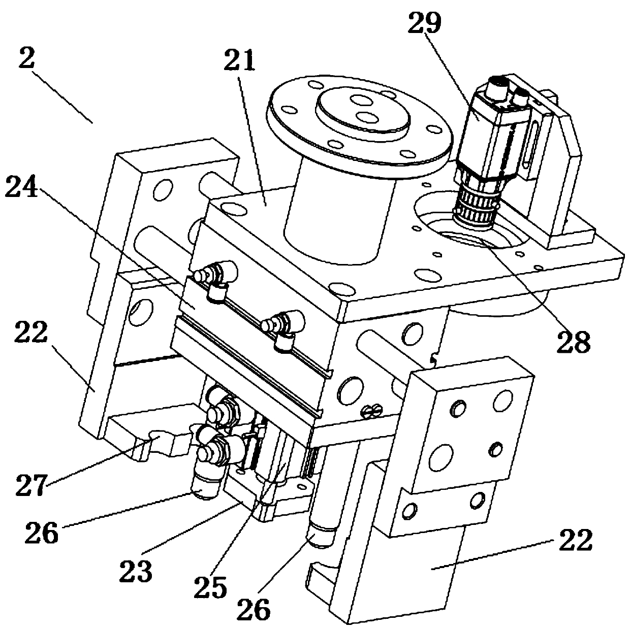 Automatic graphite bipolar plate caging device