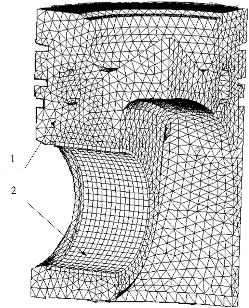 Piston mesh division structure