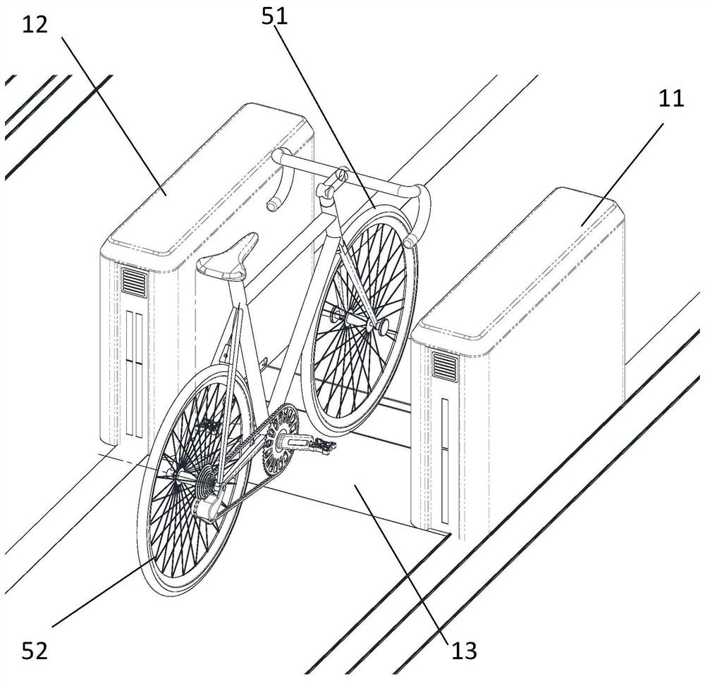 Bicycle tire width non-contact rapid measurement device and method