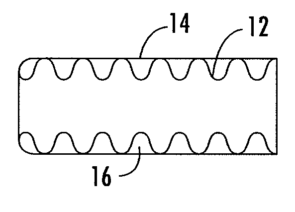 Multi-layer device with gap for treating a target site and associated method