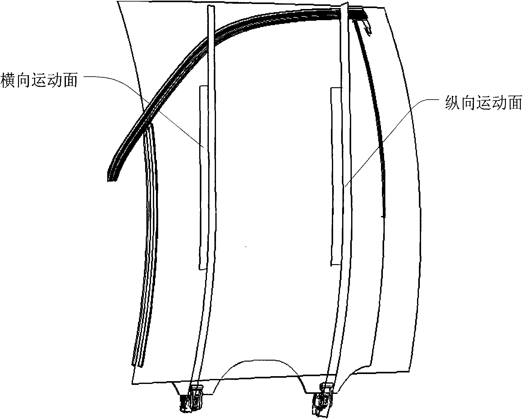 Confirmation method of working curved surface of window lifter guide rail of vehicle door