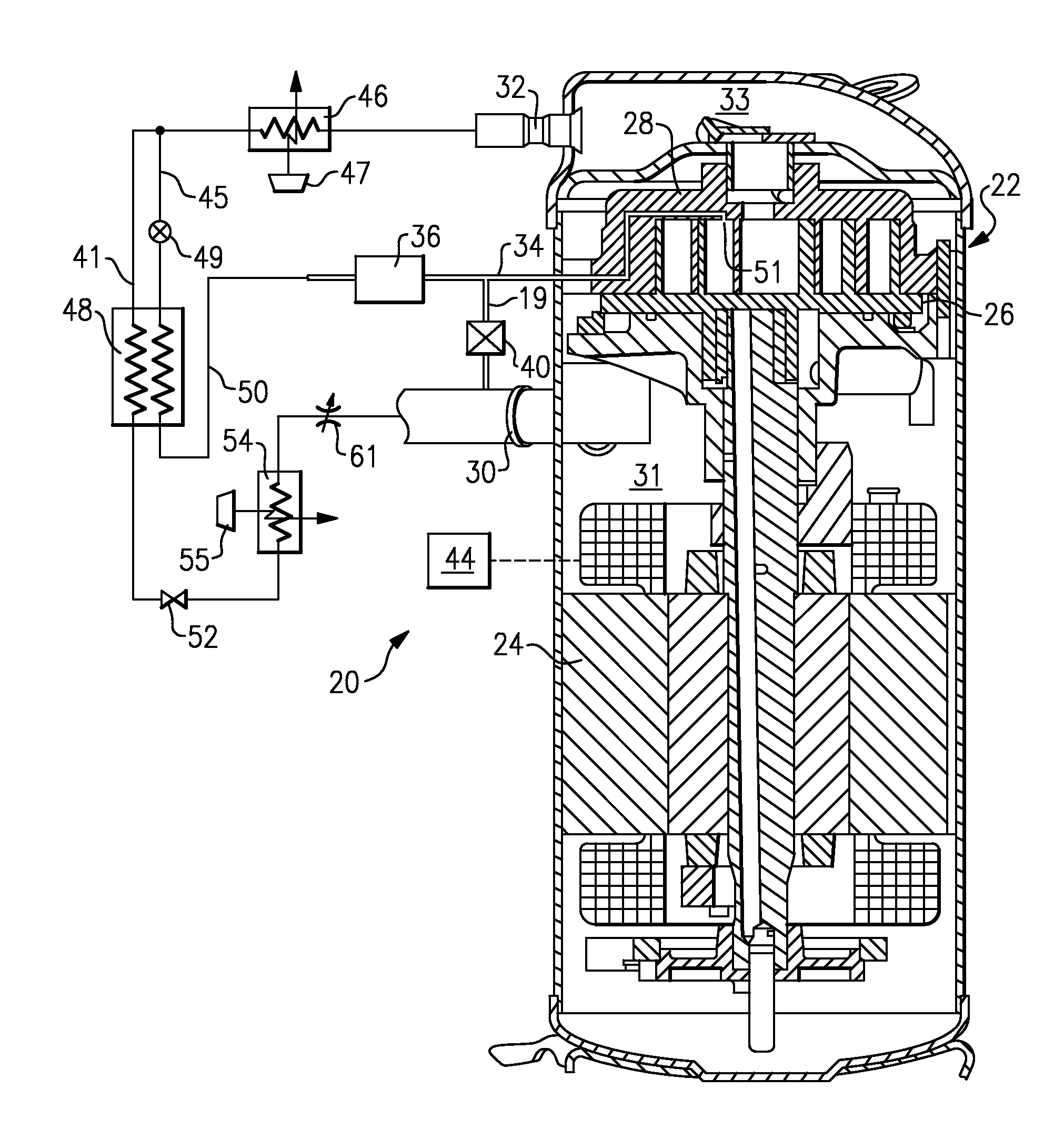 Refrigerant system with multi-speed scroll compressor and economizer circuit