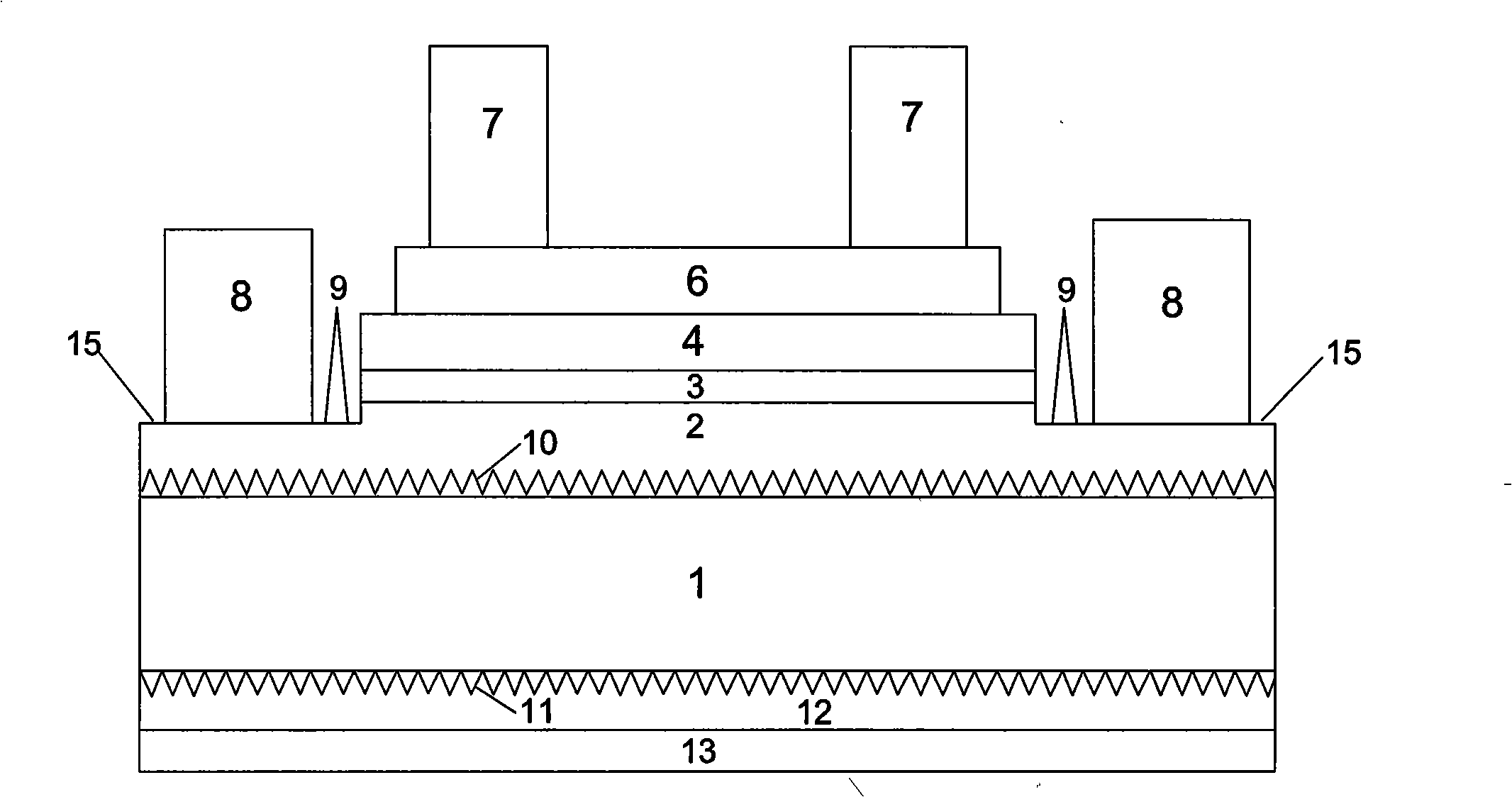Surface coarsening LED chip and manufacturing method thereof