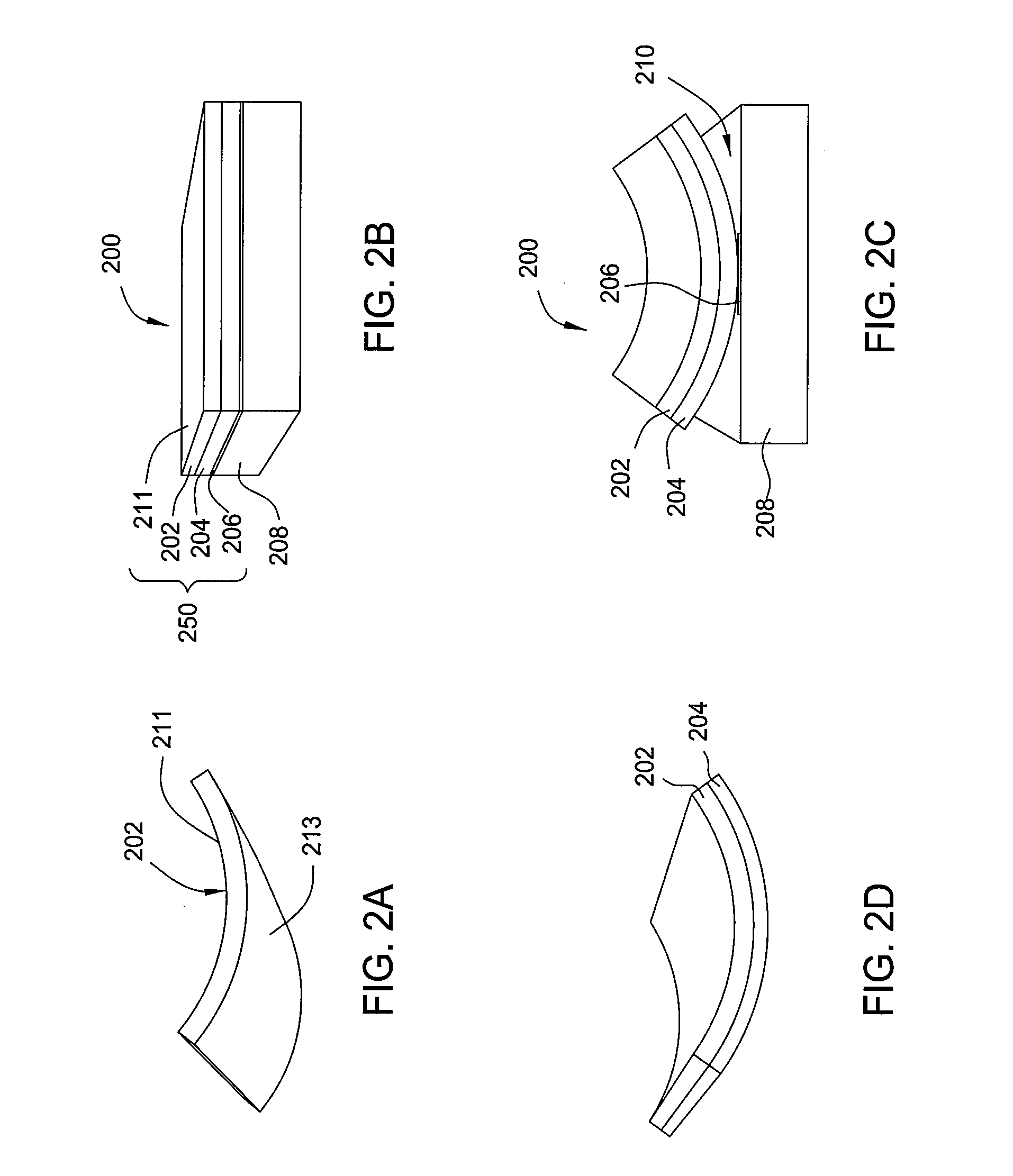 Epitaxial lift off stack having a non-uniform handle and methods thereof