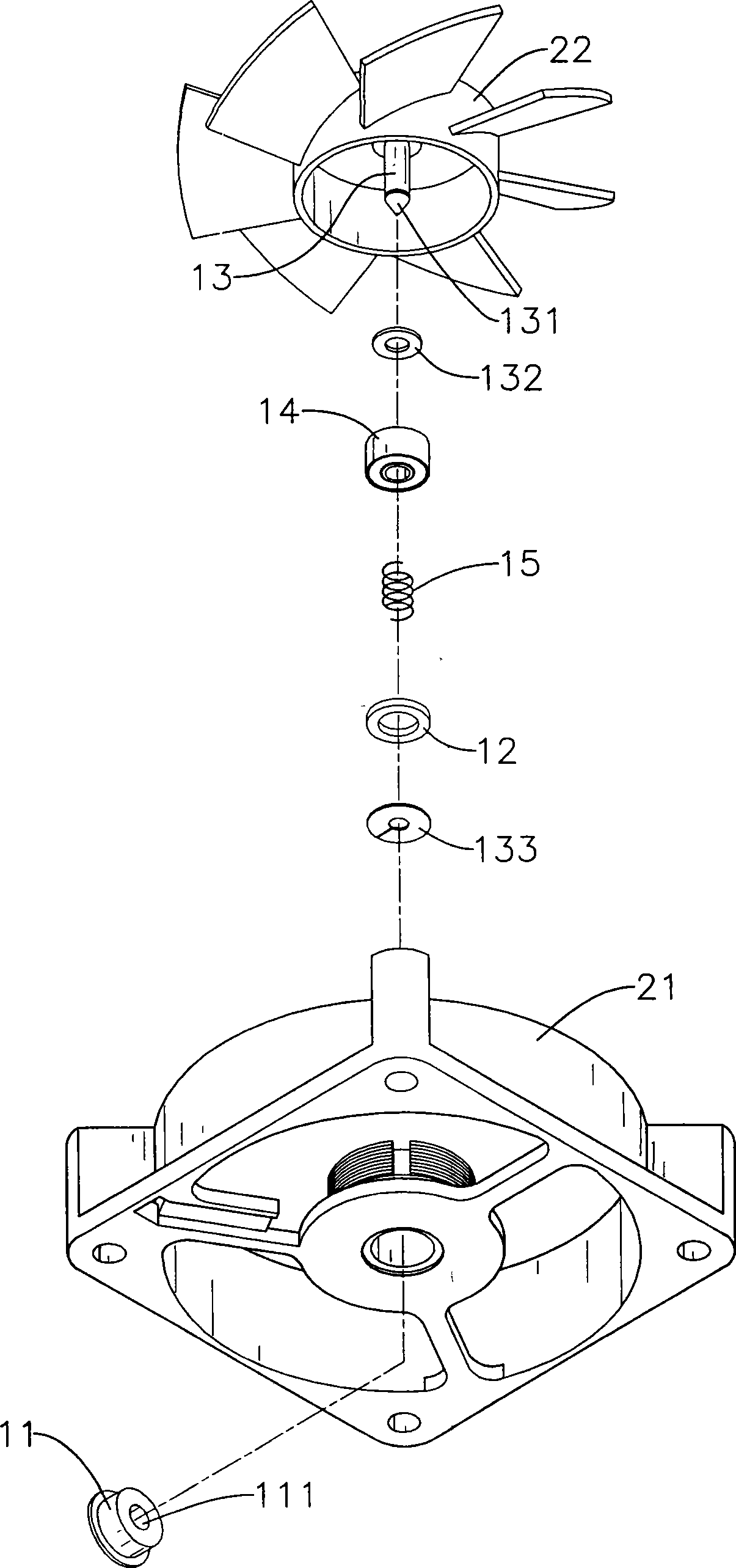 Improved fan bearing set structure
