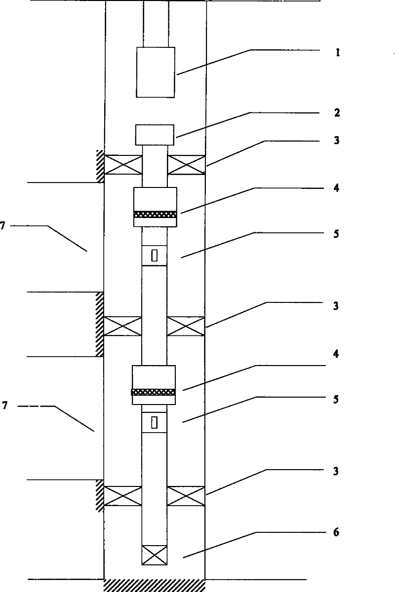 Column type down-hole shut-in well delamination pressure test technique suitable for oil well