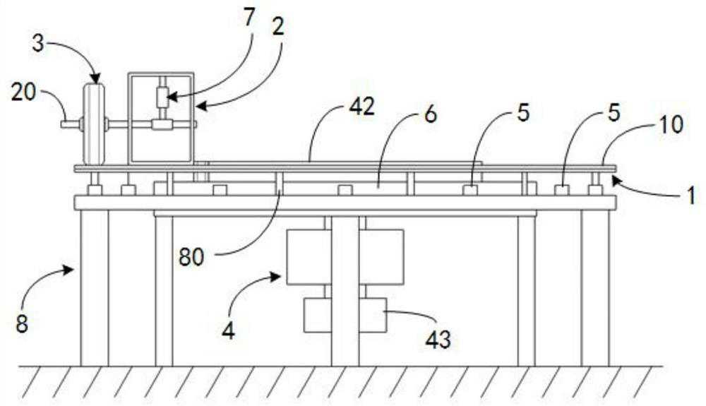 Testing device for tire dynamic impressions