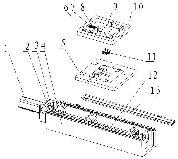 Coaxial macro-micro composite linear motion platform device and accuracy compensation method thereof