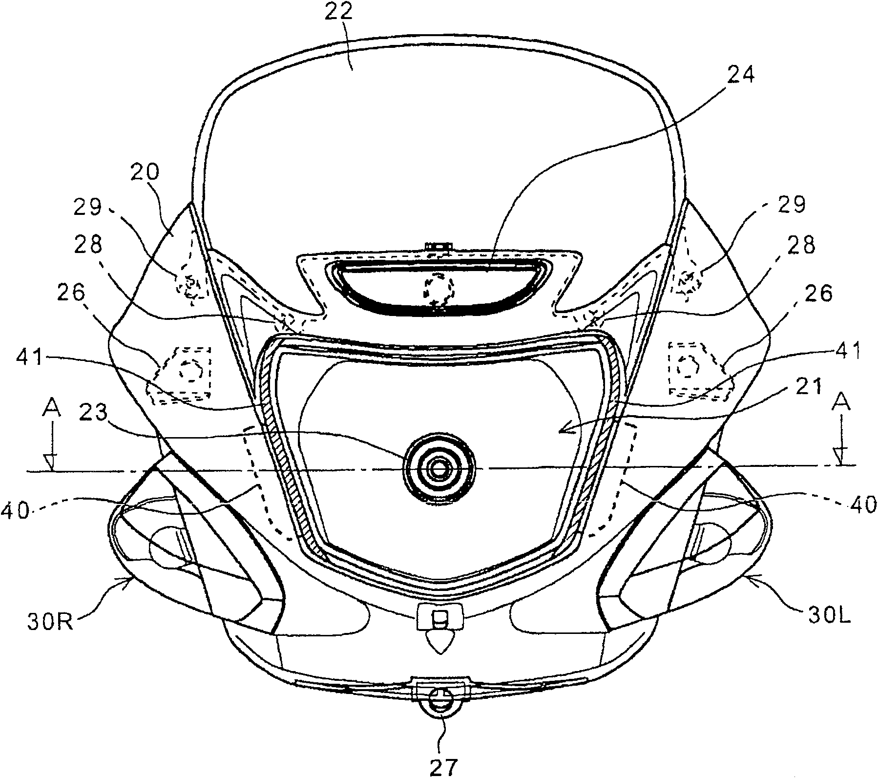 Head lamp device for motor bicycle