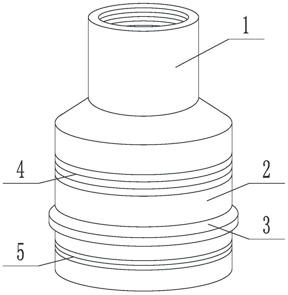 Size head and feeding method for surface casing feeding based on non-drilling time cementing