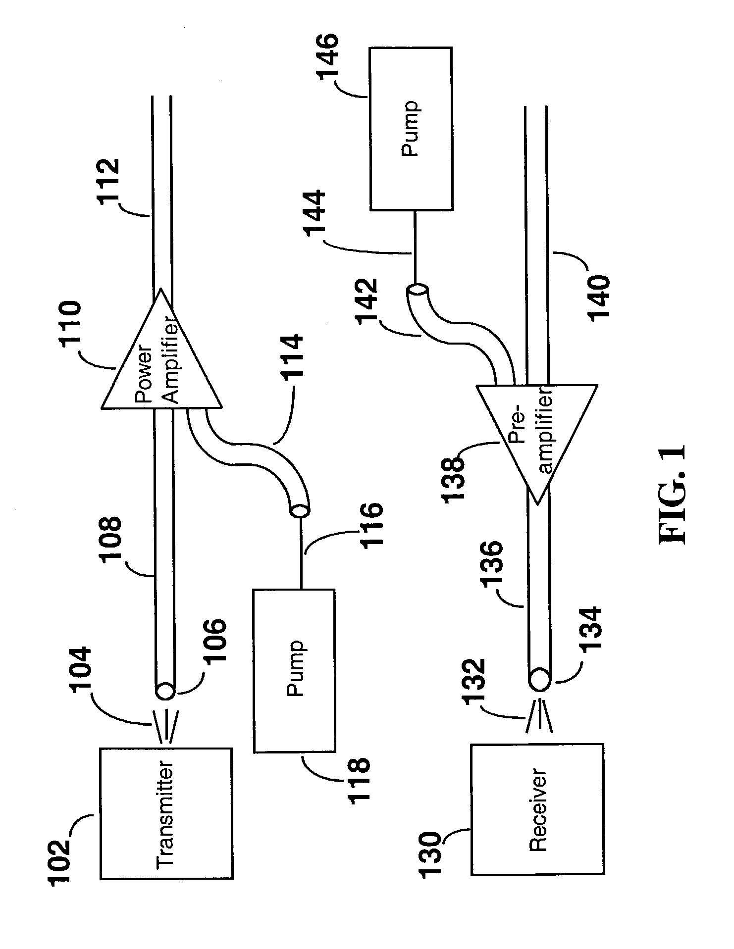 Dual fiber optic amplifier with shared pump source
