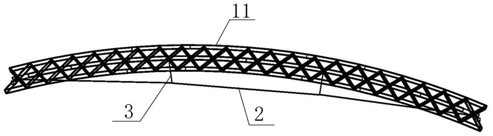 Construction method of ultra-long convex string hybrid arch shell retractable roof structure