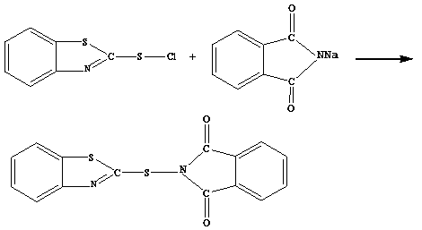 N-(2-mercaptobenzothiazole) phthalimide and preparation method and application thereof