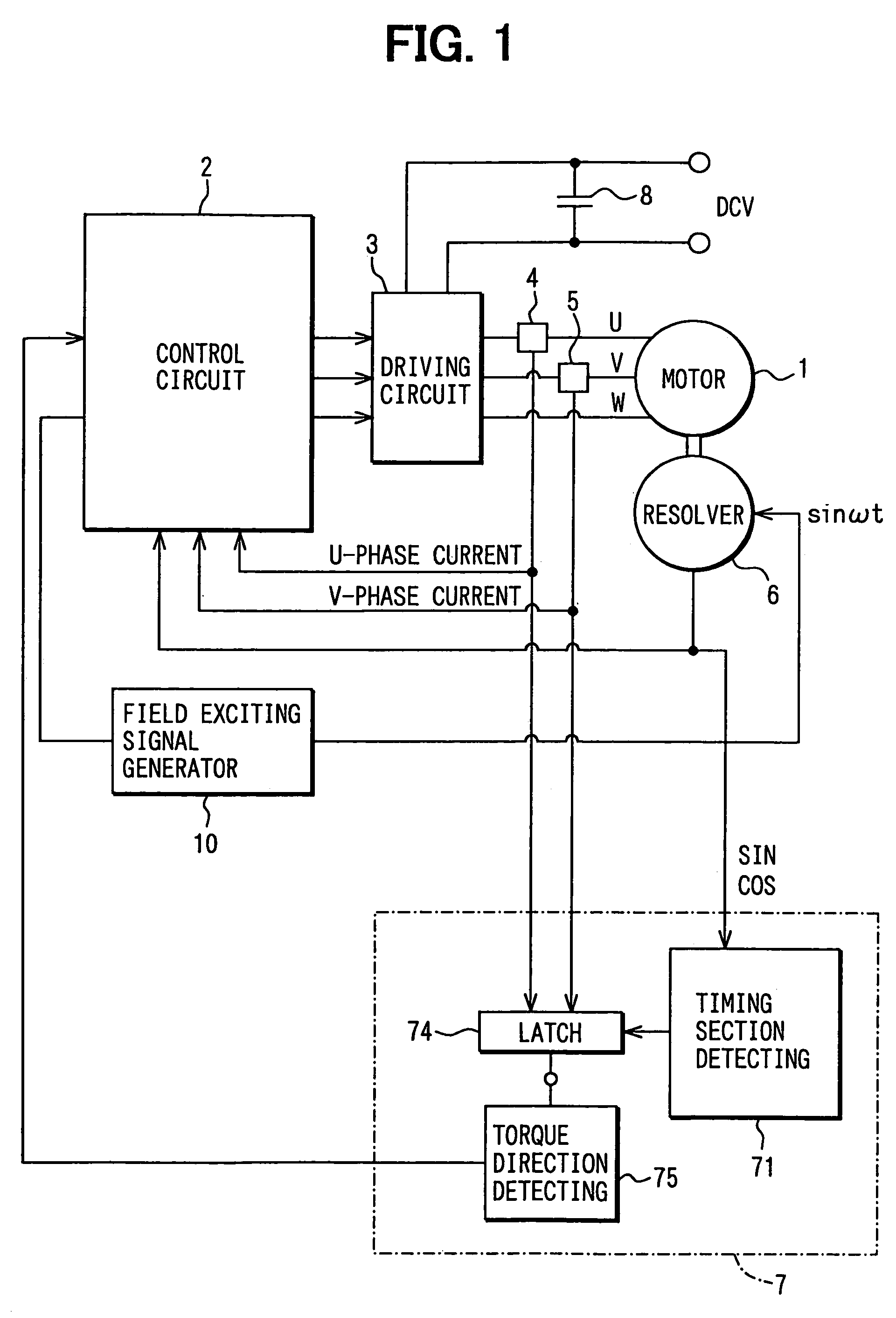 Torque direction detecting device for brushless motor