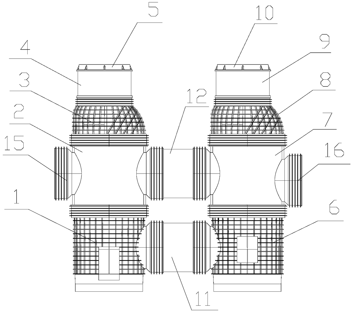 Rainwater oil separation and sedimentation device