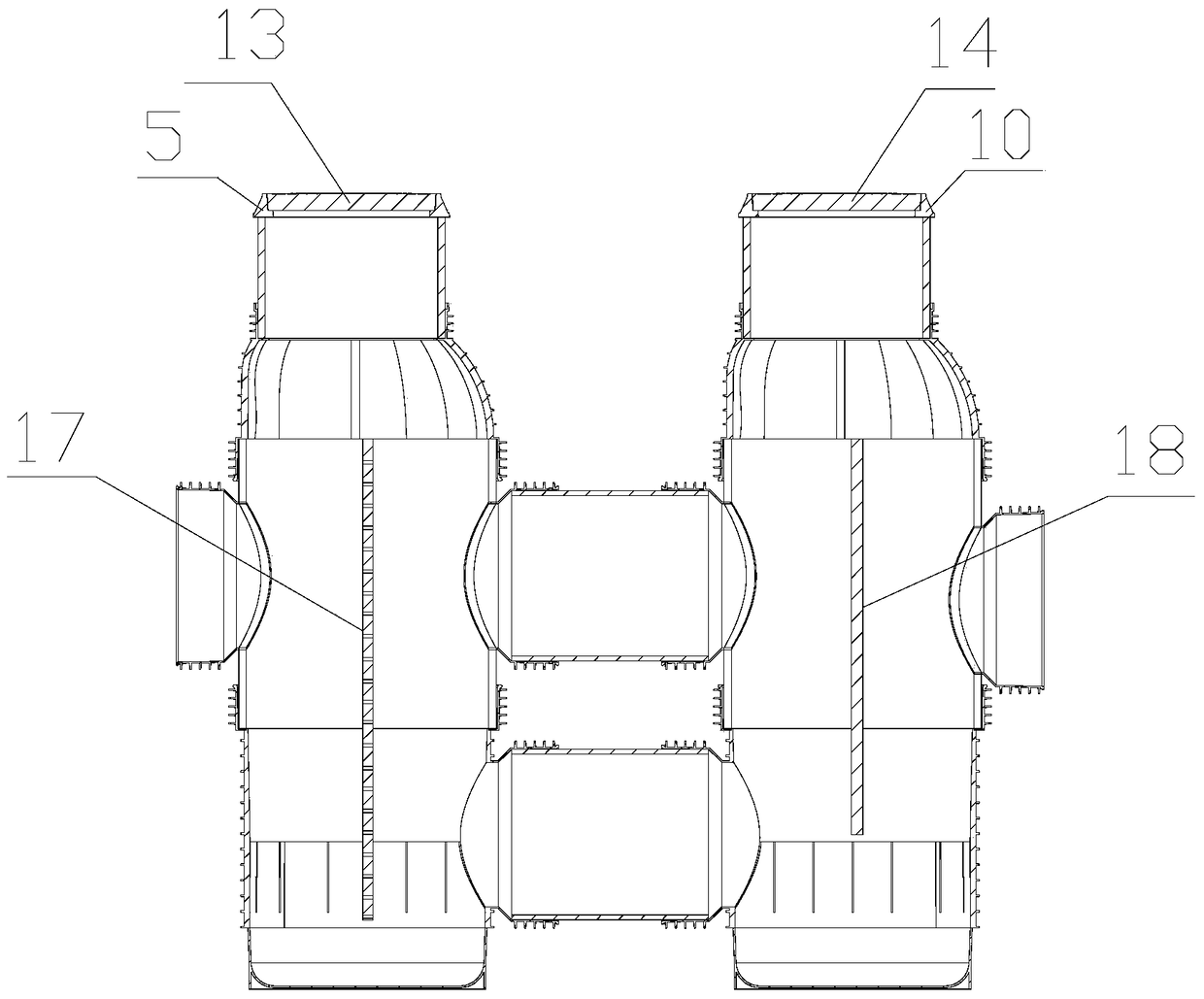 Rainwater oil separation and sedimentation device