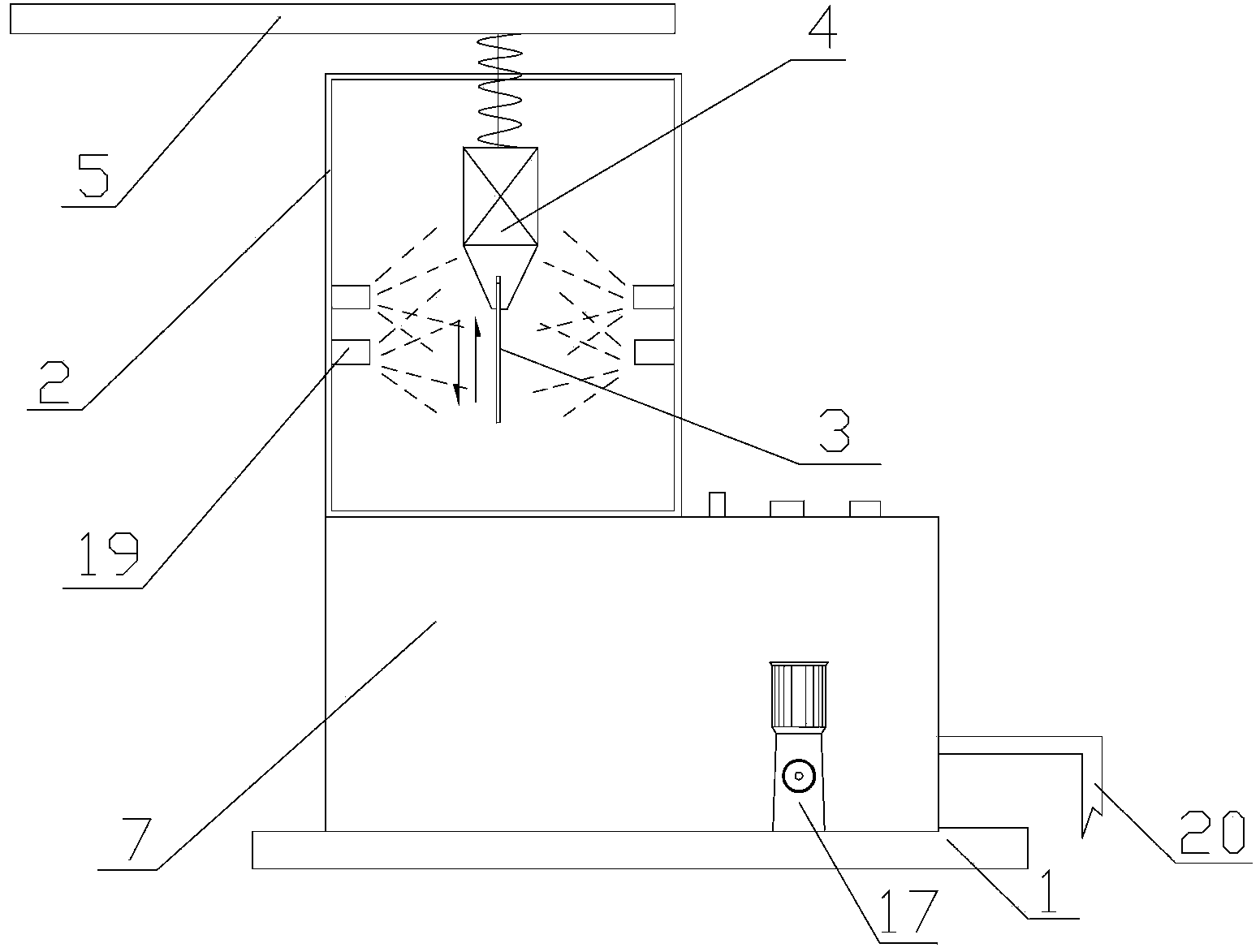 Coating pretreatment analog device with functions of tank leaching and sprinkling