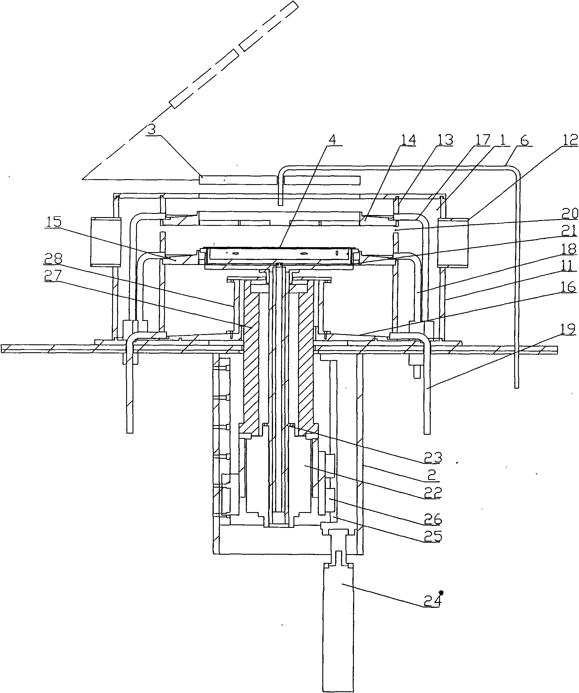 Device for chemical liquid spraying treatment of round lamellar object