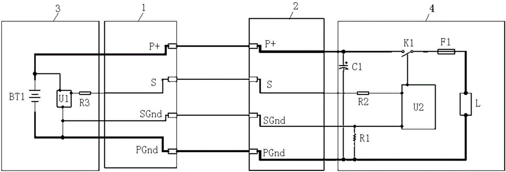 Power type communication electric inserting-connecting piece